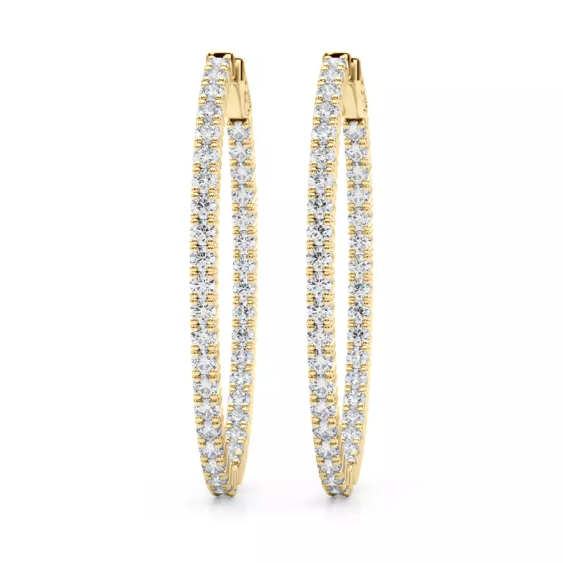14K Yellow Gold Classic Eternal Diamond Hoop Earrings (5 1/2 ct. tw.)